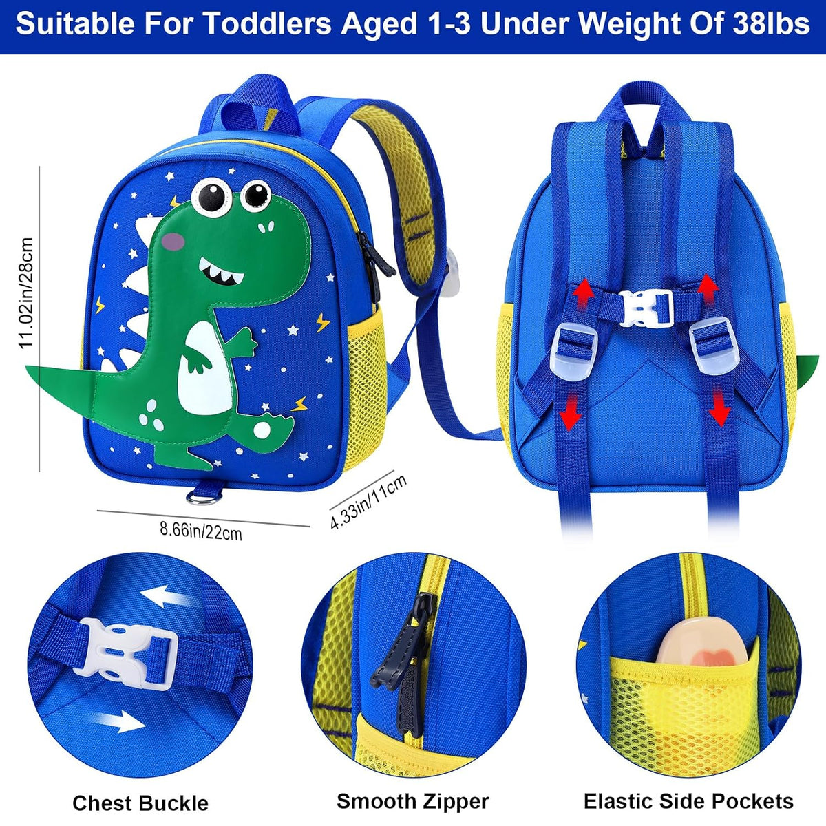 Accmor Correa para mochila para niños pequeños, linda correa con ar...