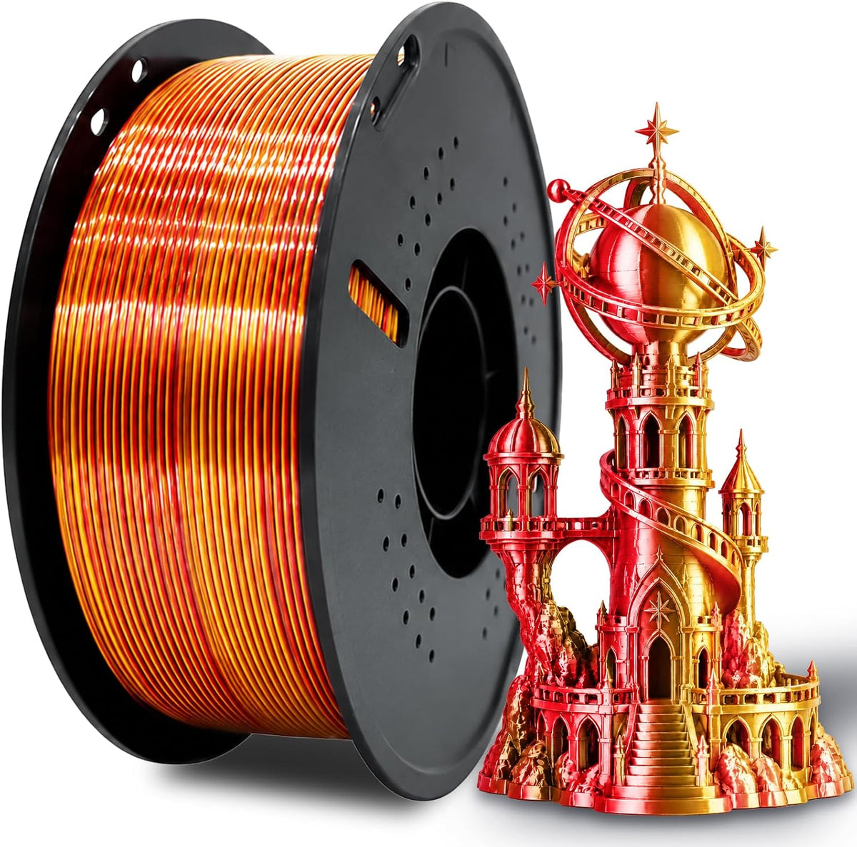 Colourbing Filamento de impresora 3D PLA+ de seda presecada de dobl...