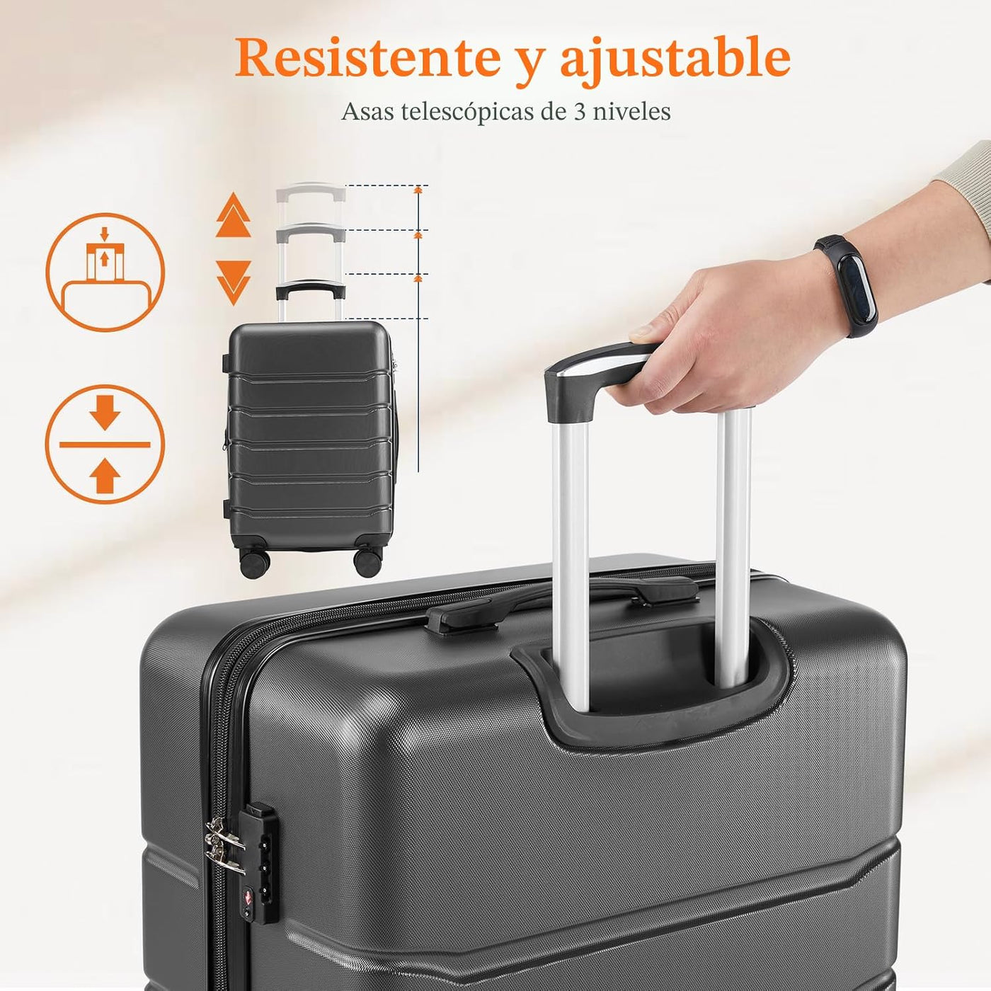 Sweetcrispy Equipaje, Maleta de ABS de Carcasa Dura con Ruedas Gira...
