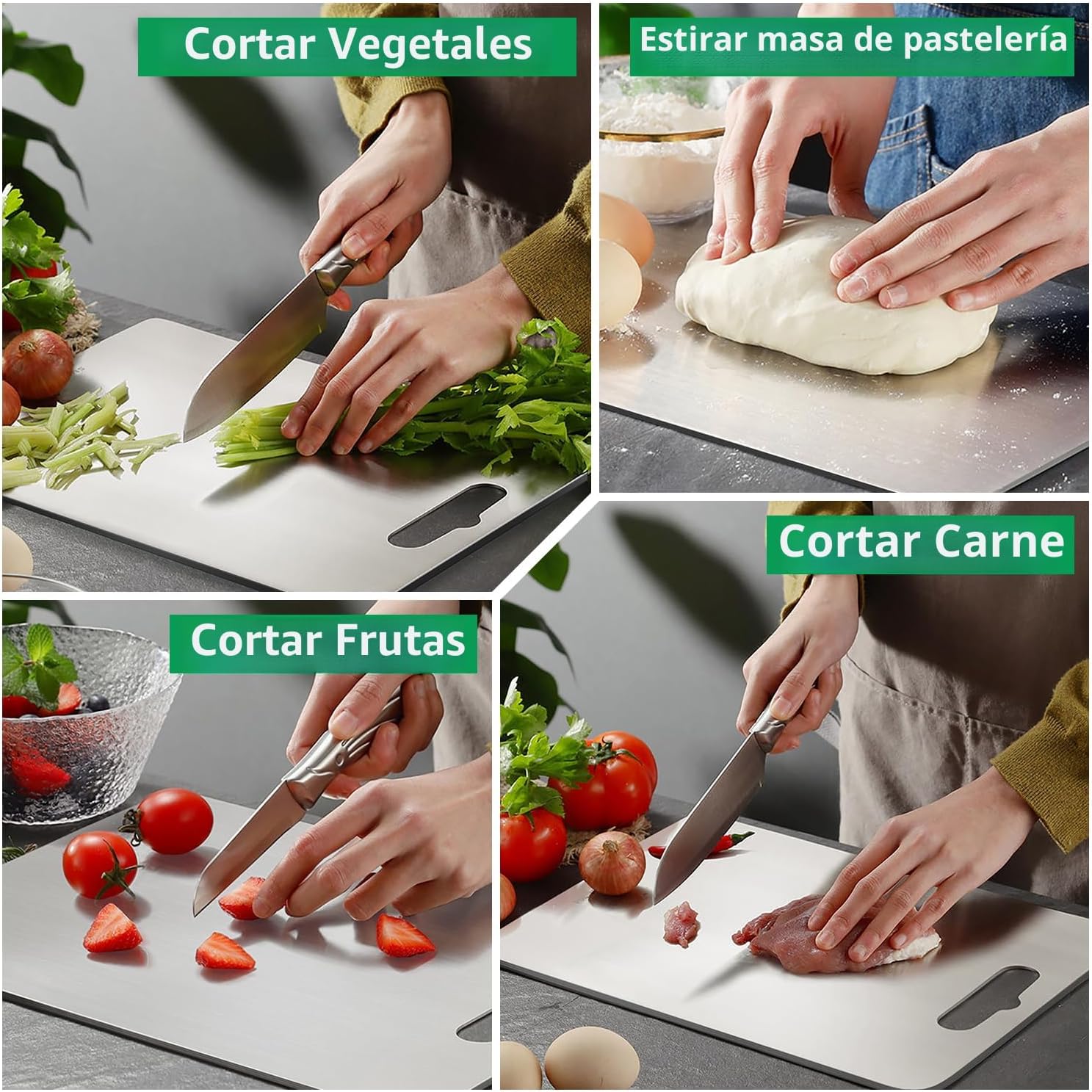Tabla de cortar de titanio para cocina, juego de 3, tablas de corta...