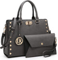 Dasein - Bolso de hombro tipo satchel, tamaño mediano, con asa superior, bolso de trabajo, con cartera a juego, set de 2 piezas