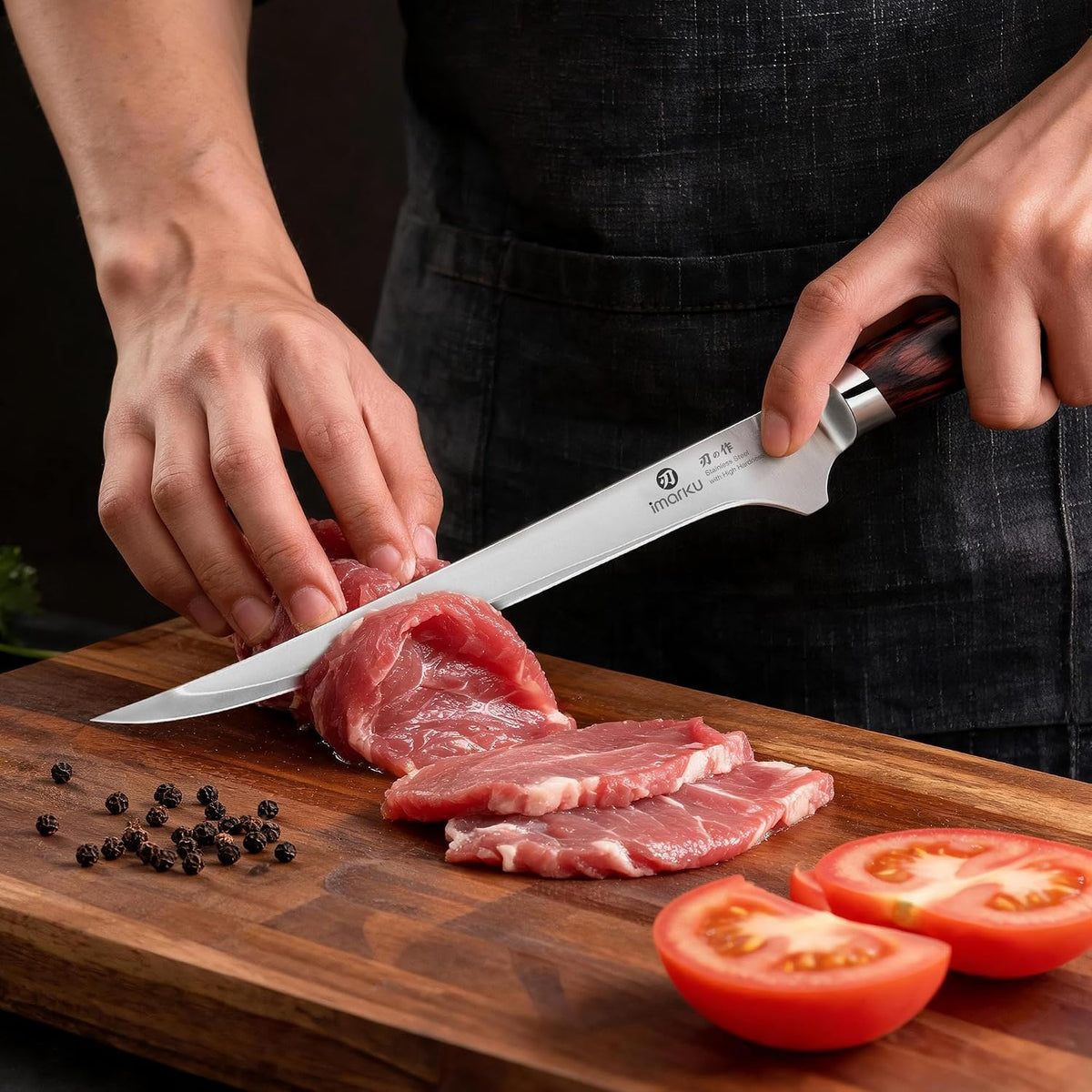 imarku Cuchillo de filete de 8 pulgadas, cuchillo afilado para desh...