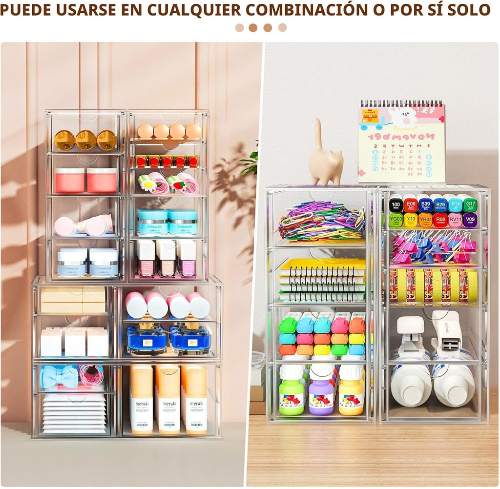 ARSTPEOE Organizador de maquillaje y almacenamiento acrílico de 22...