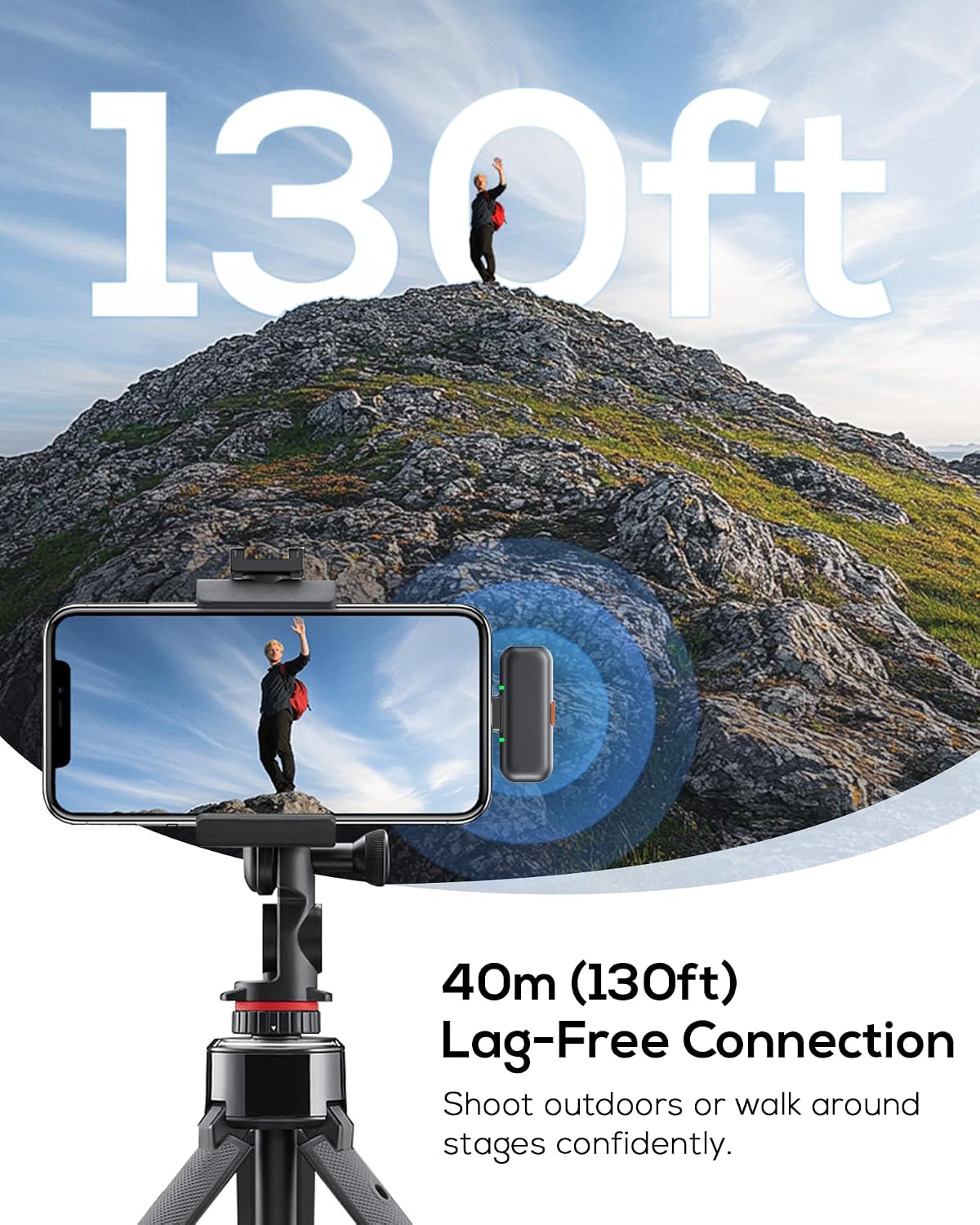 Micrófono Lavalier inalámbrico para iPhone, iPad, Android - Mini mi...