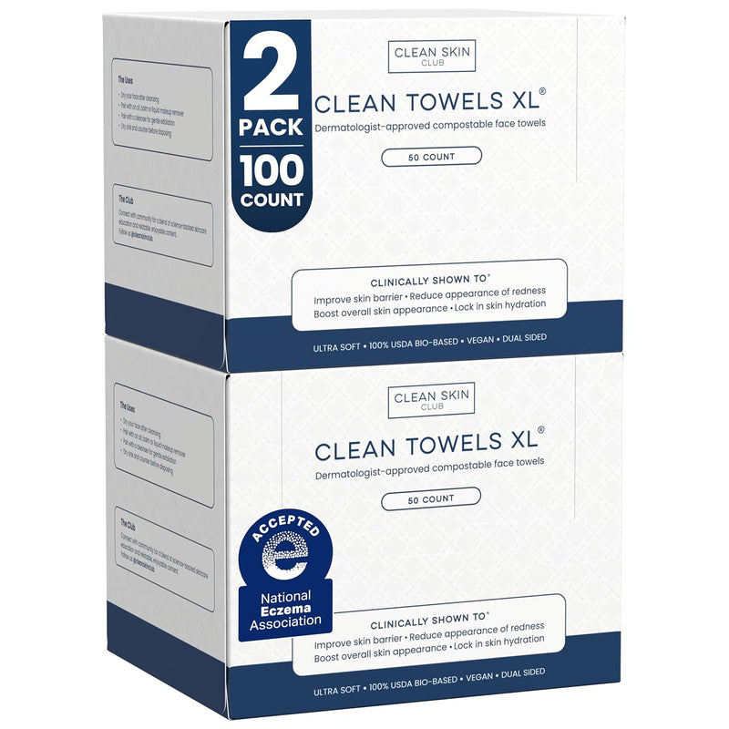 Clean Skin Club Toallas Faciales XL - Biológicas