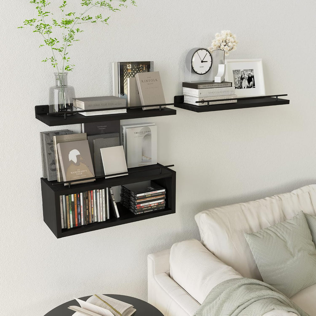 WOPITUES Estantes flotantes para pared con estante de cubo, estante...