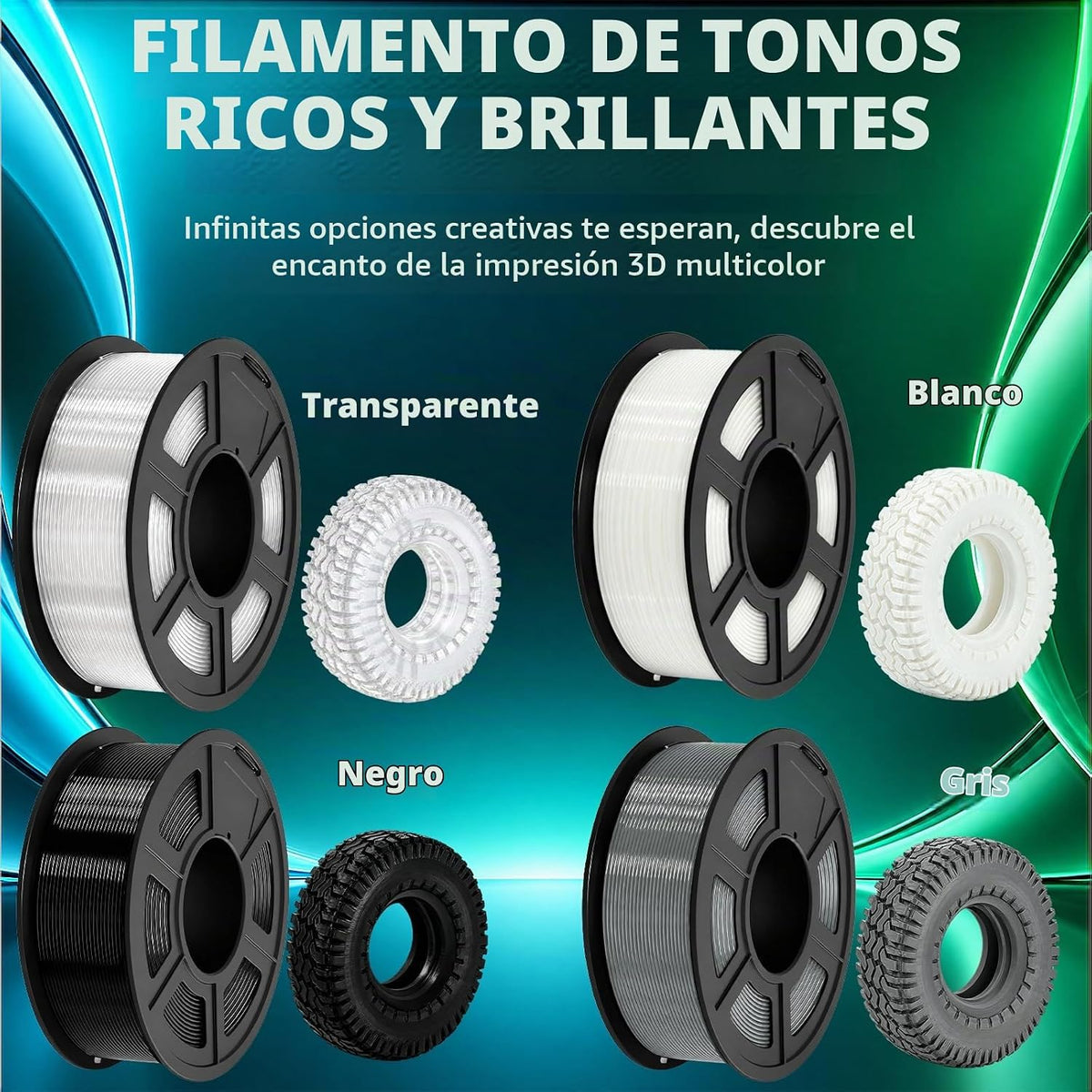 Colourbing Paquete de filamentos flexibles de TPU 95A para impresor...