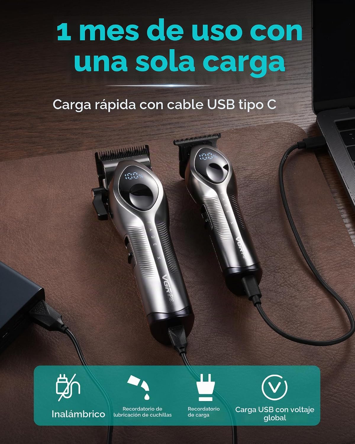 VGRPRO Cortapelos para hombres, juego de cortapelos y recortador pr...