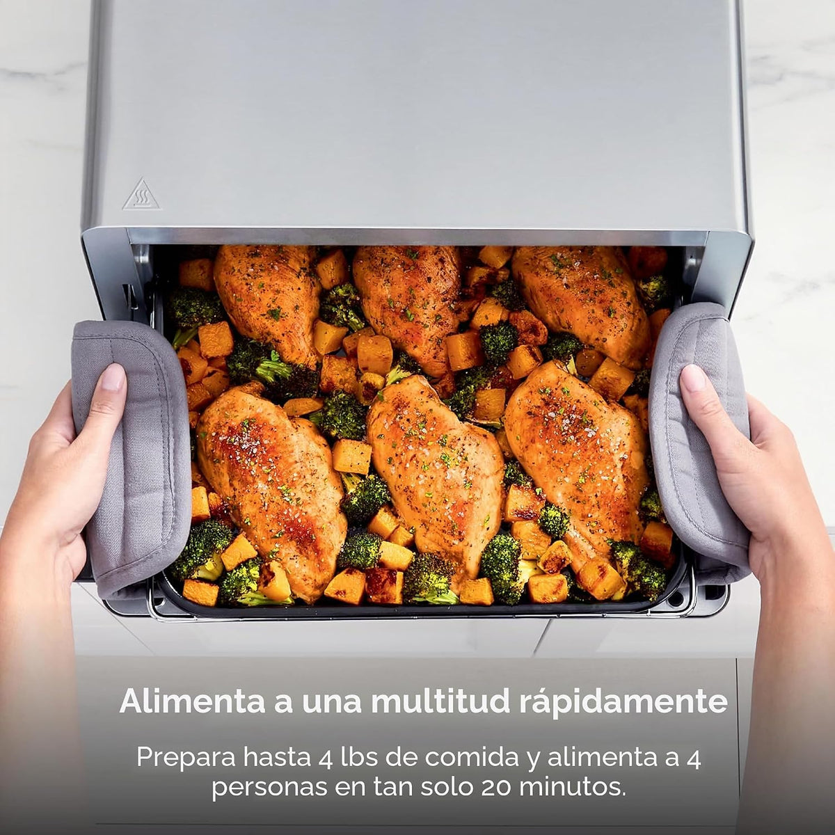 Ninja Horno tostador abatible y freidora de aire, 8 en 1, acero ino...