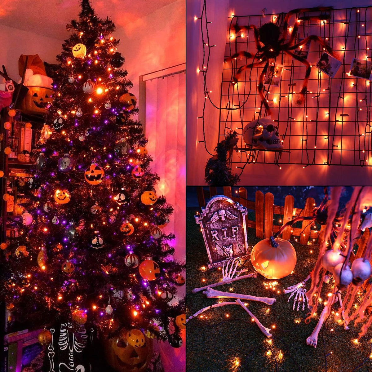 Brizled Luces de Halloween al aire libre Cadena de luces LED de Hal...