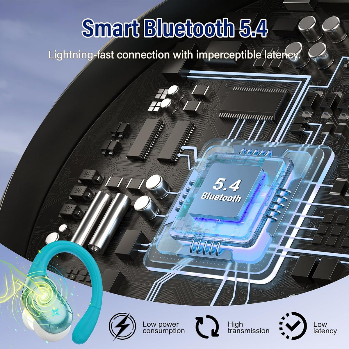 Auriculares Bluetooth 5.4 Auriculares Estéreo 75H Deportes Inalámbr...