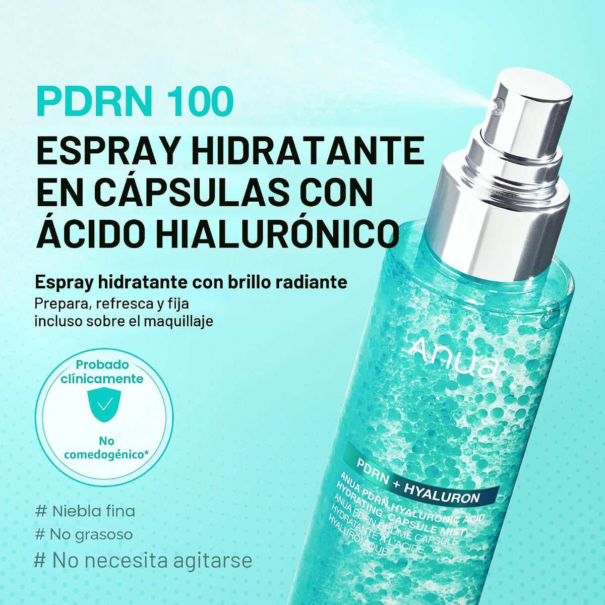 Anua PDRN Collagen Glow - Suero facial en aerosol, 3.38 onzas líqui...