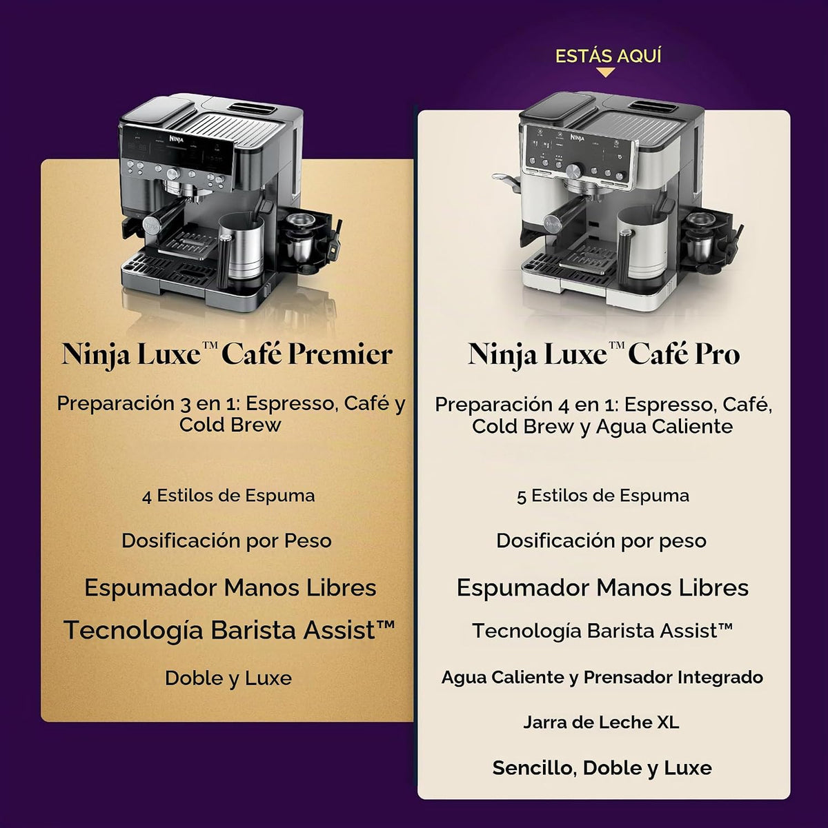 Ninja Luxe Café Pro Series, máquina de café expreso, café por goteo...