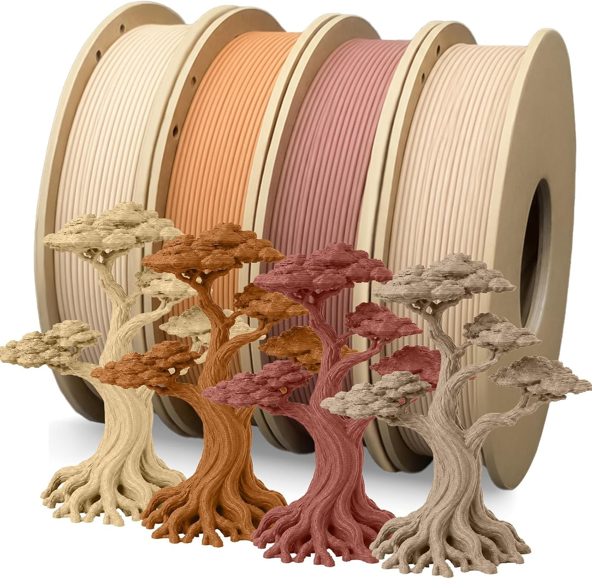 Paquete de filamentos para impresora 3D de madera PLA+ de grano de...
