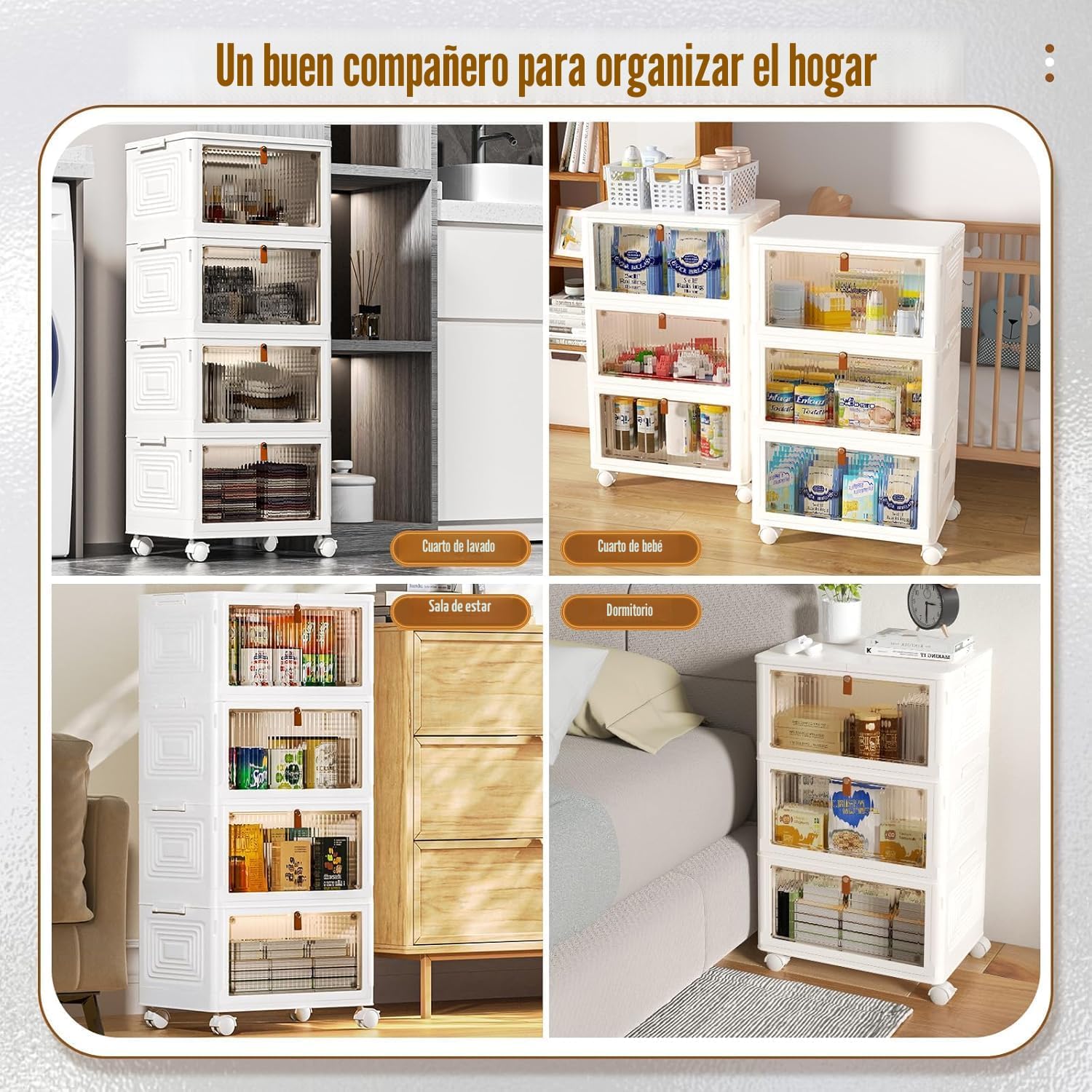 CTSNSLH Contenedores de almacenamiento de plástico de 4 niveles con...