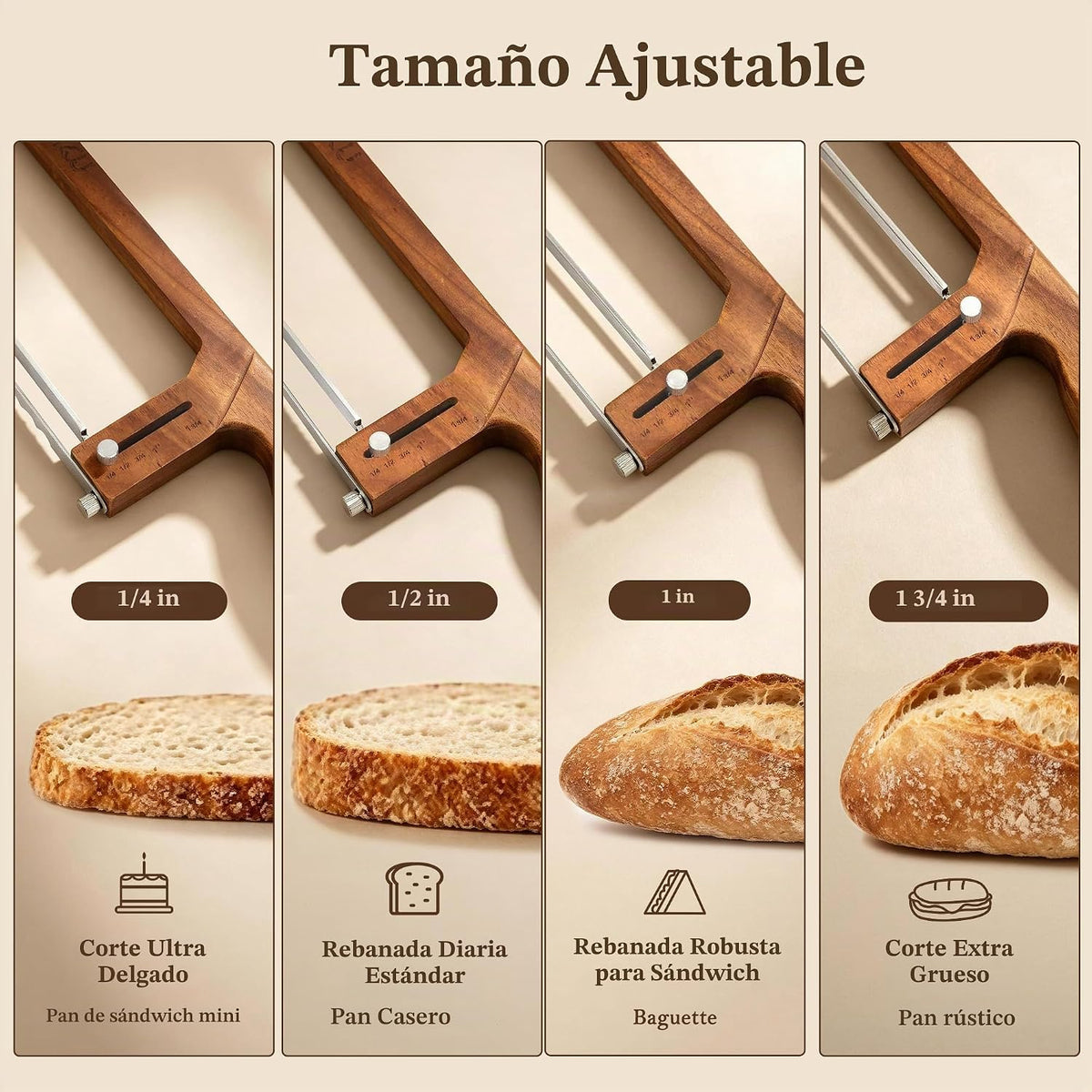 imarku Cortadora de pan de 10 pulgadas, cuchillo de pan casero de g...