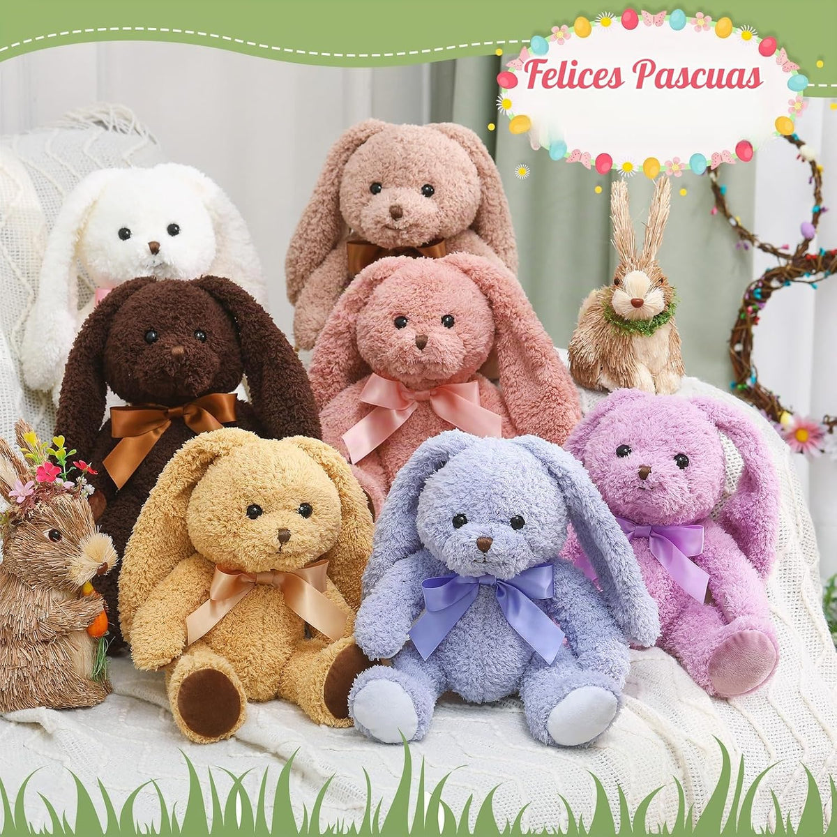 Civaner 7 piezas de animales de peluche a granel de 12.5 pulgadas,...