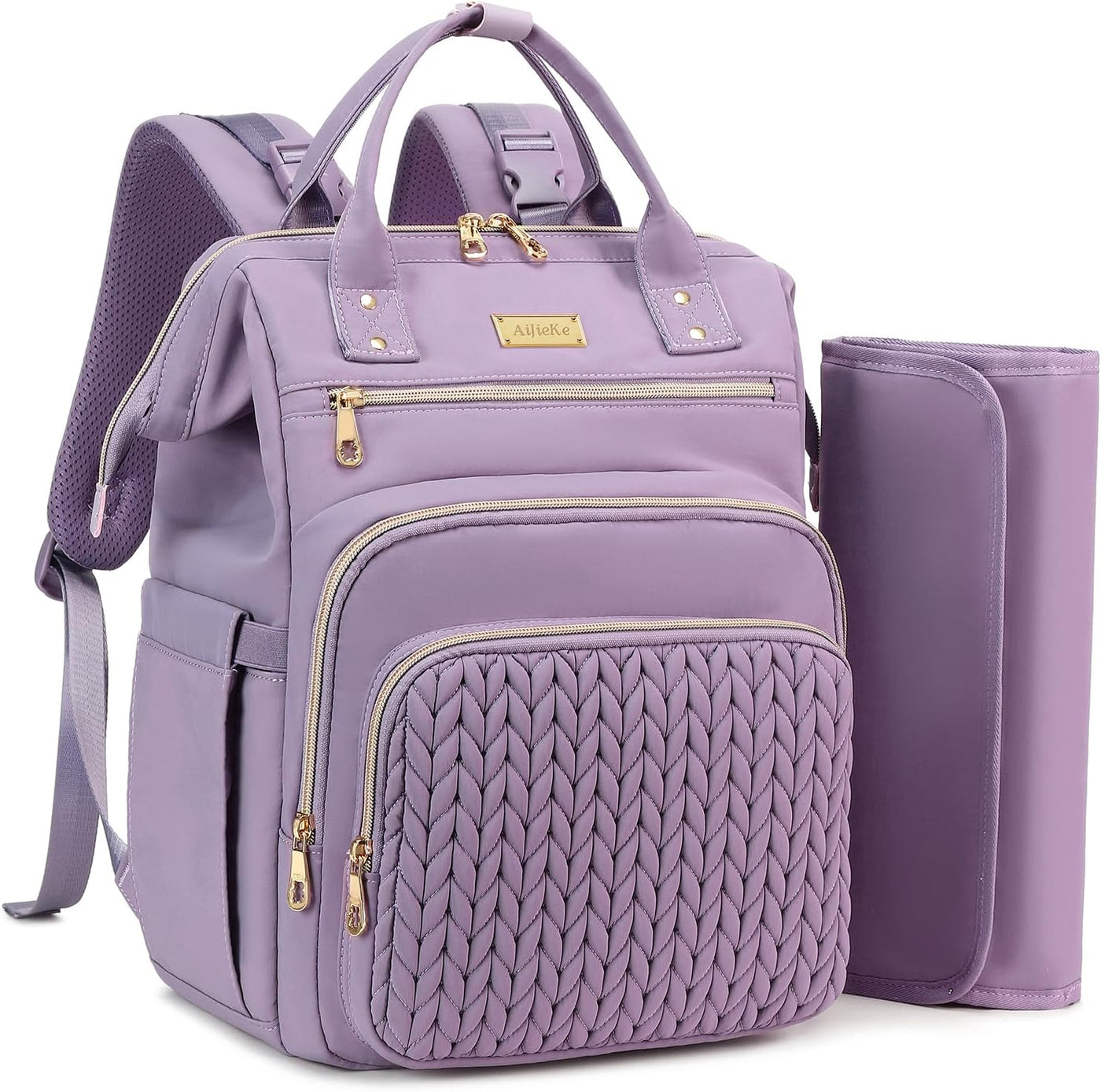 AIJIEKE Bolsa de pañales, mochila grande para pañales de bebé de gr...