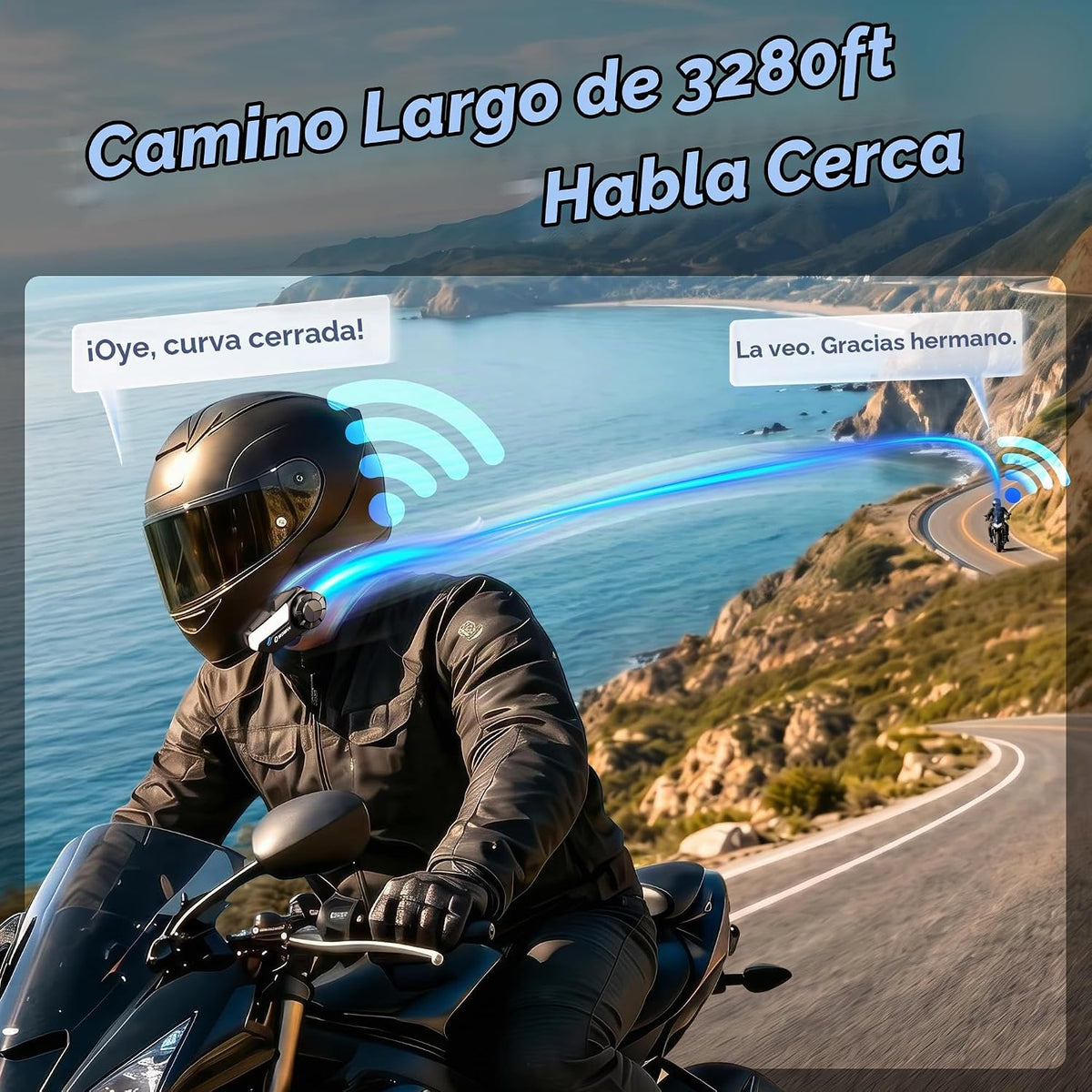 Moman Intercomunicador para Motocicleta, H2S【H2PRO Upgrade】 Altavoz...