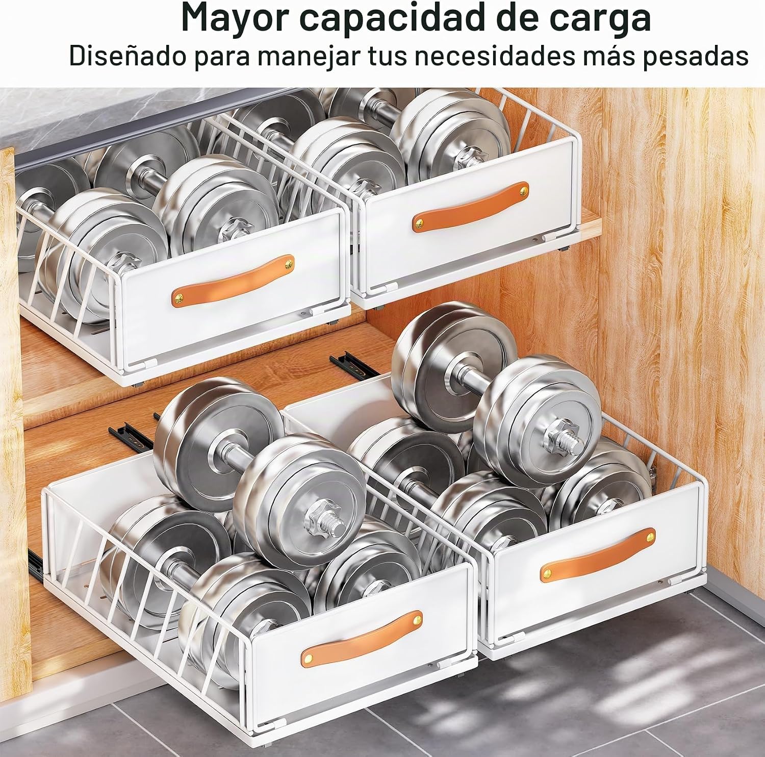 Organizador de gabinete extraíble fijo con nano película adhesiva,...