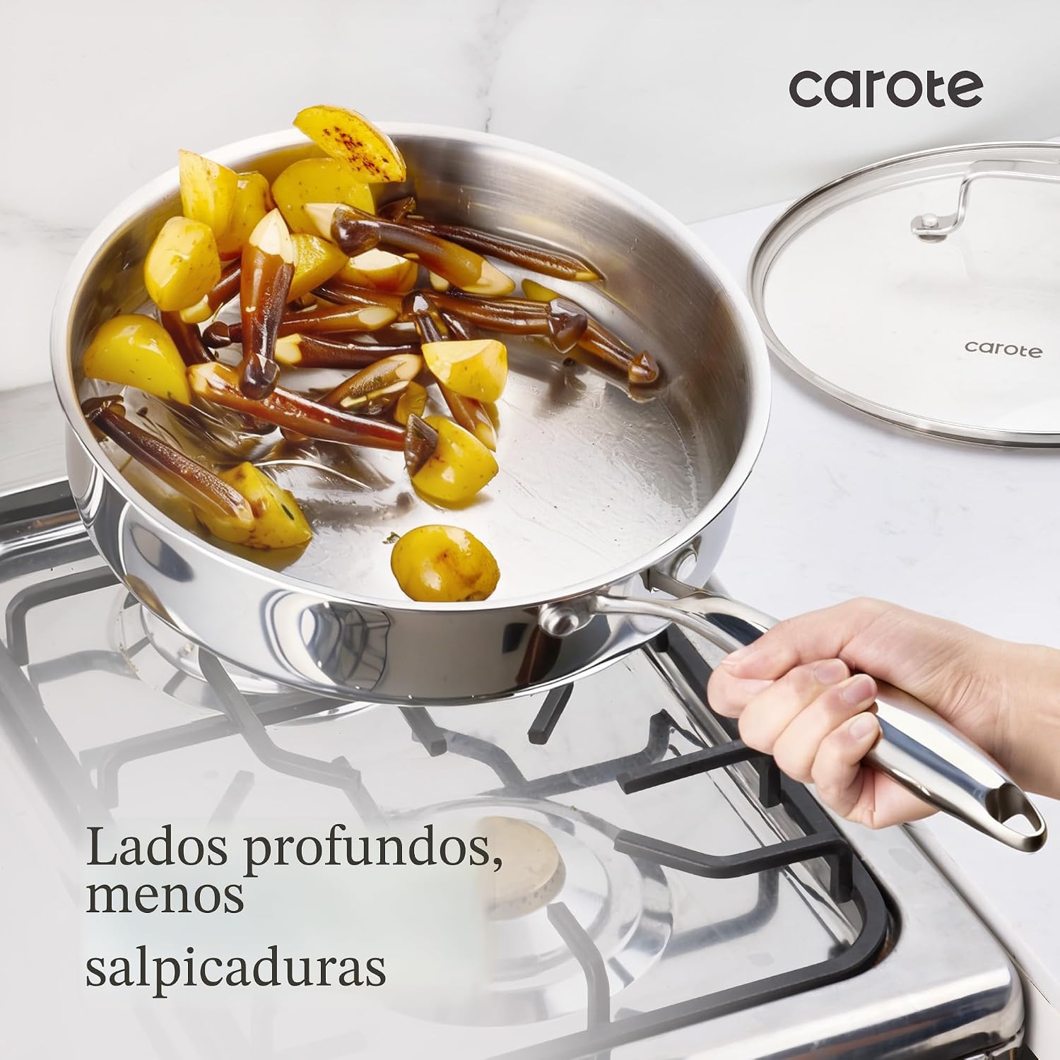 CAROTE - Juego de 21 utensilios de cocina de acero inoxidable de tr...
