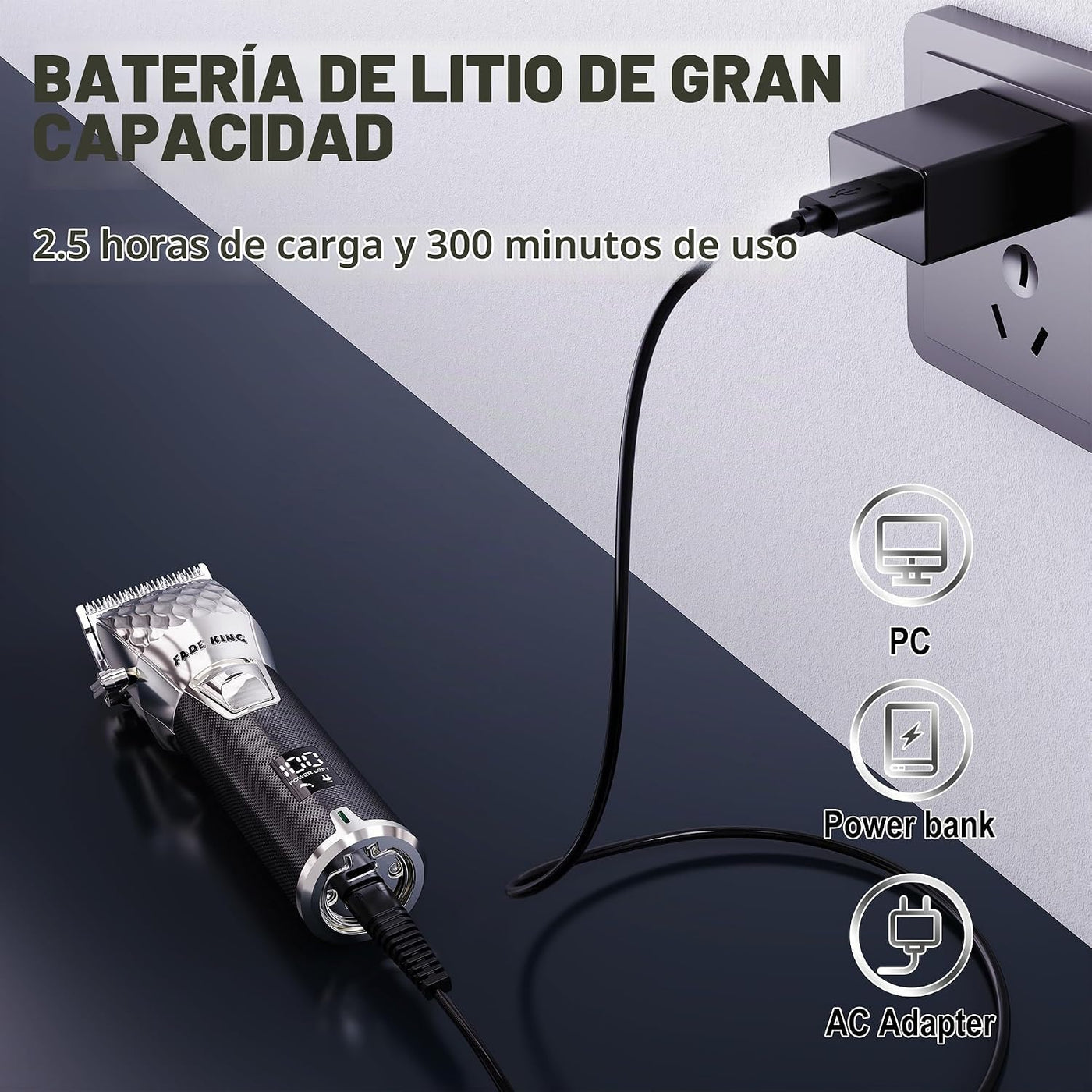 FADEKING® Cortapelos profesionales para hombres, cortapelos inalámb...