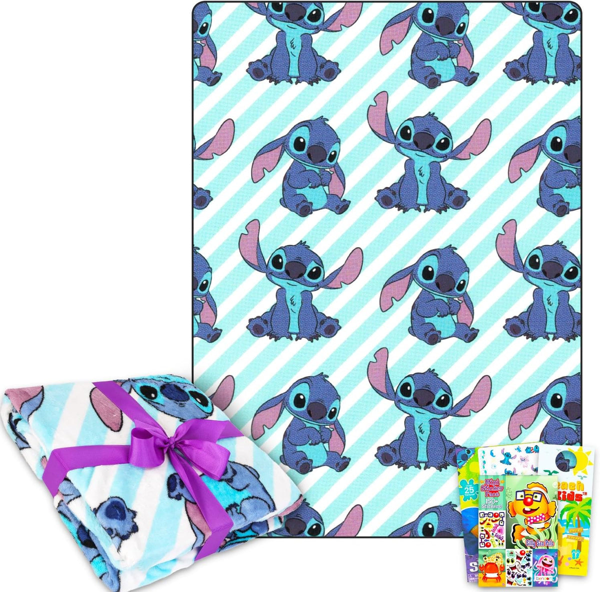 Lilo and Stitch - Juego de manta de forro polar, paquete con suave...