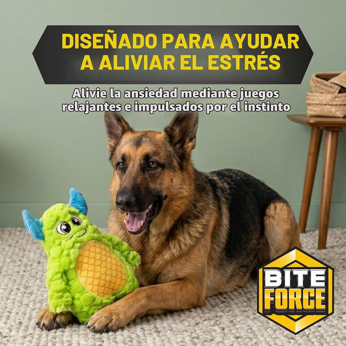 Juguete para perros Bite Force - Juguete de felpa grande, duradero...