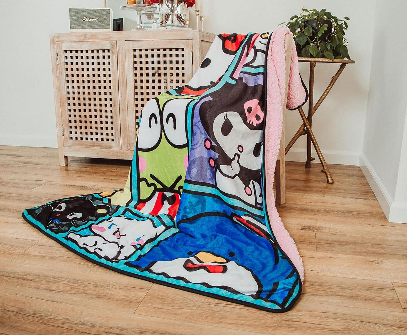 Sanrio Hello Kitty and Friends - Manta de forro polar Sherpa de gra...