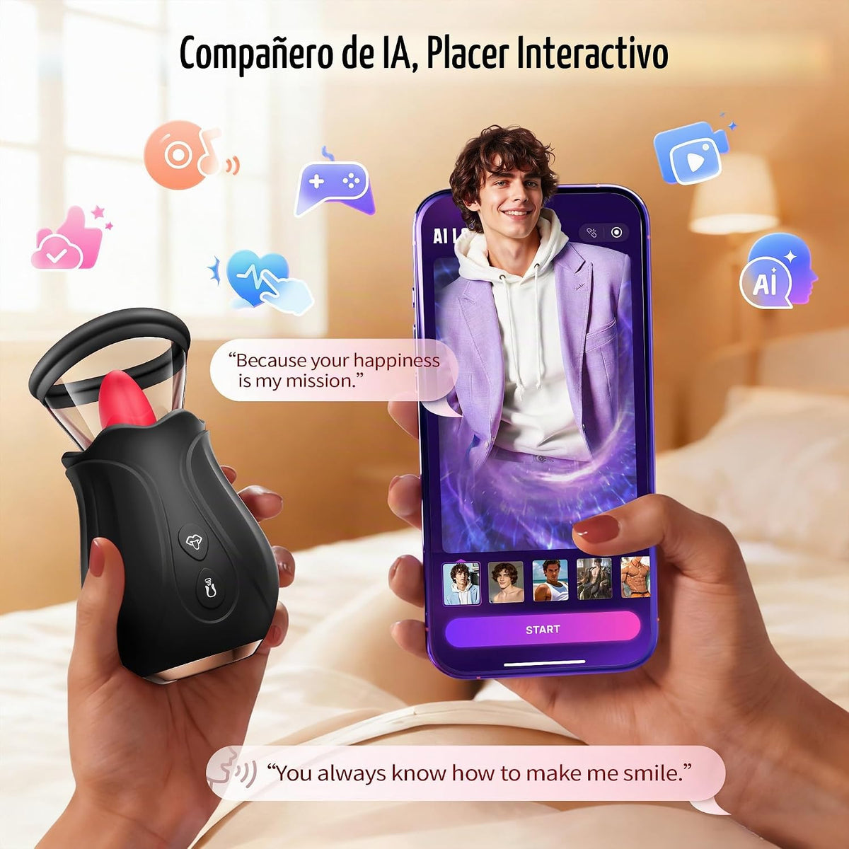 Juguetes sexuales con vibrador y consolador \u2013 AI APP Rose Toy...