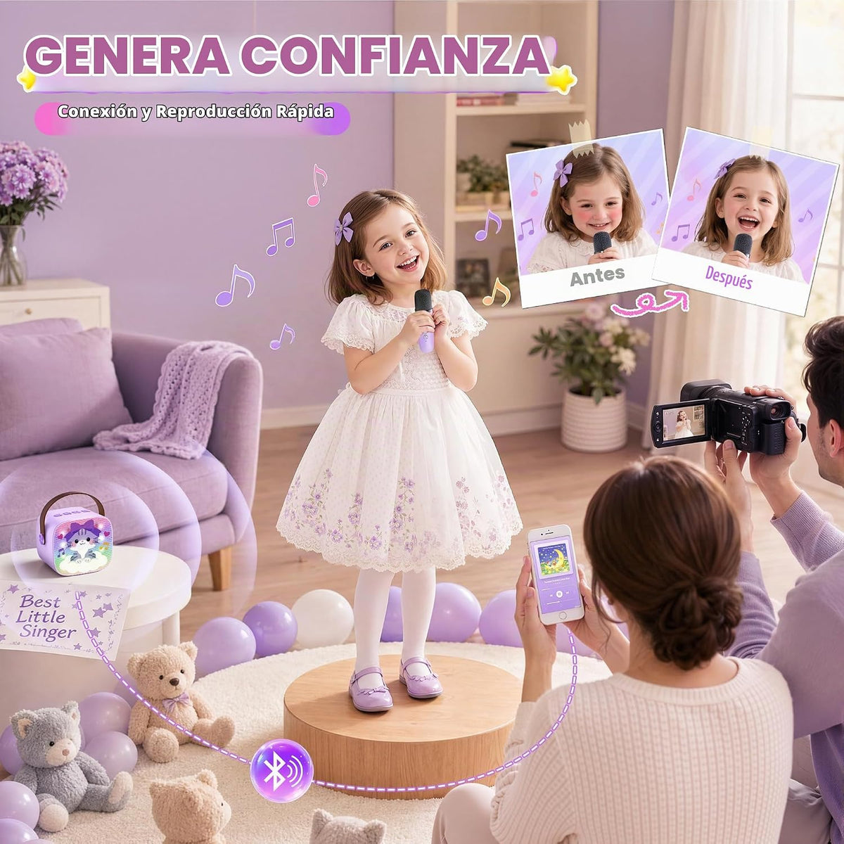 YLL Máquina de karaoke para niños, regalos de cumpleaños para niñas...