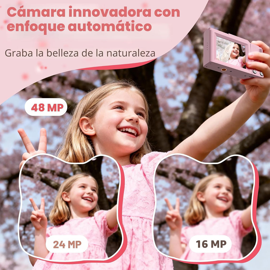 Cámara digital, cámara digital FHD para apuntar y disparar con zoom...