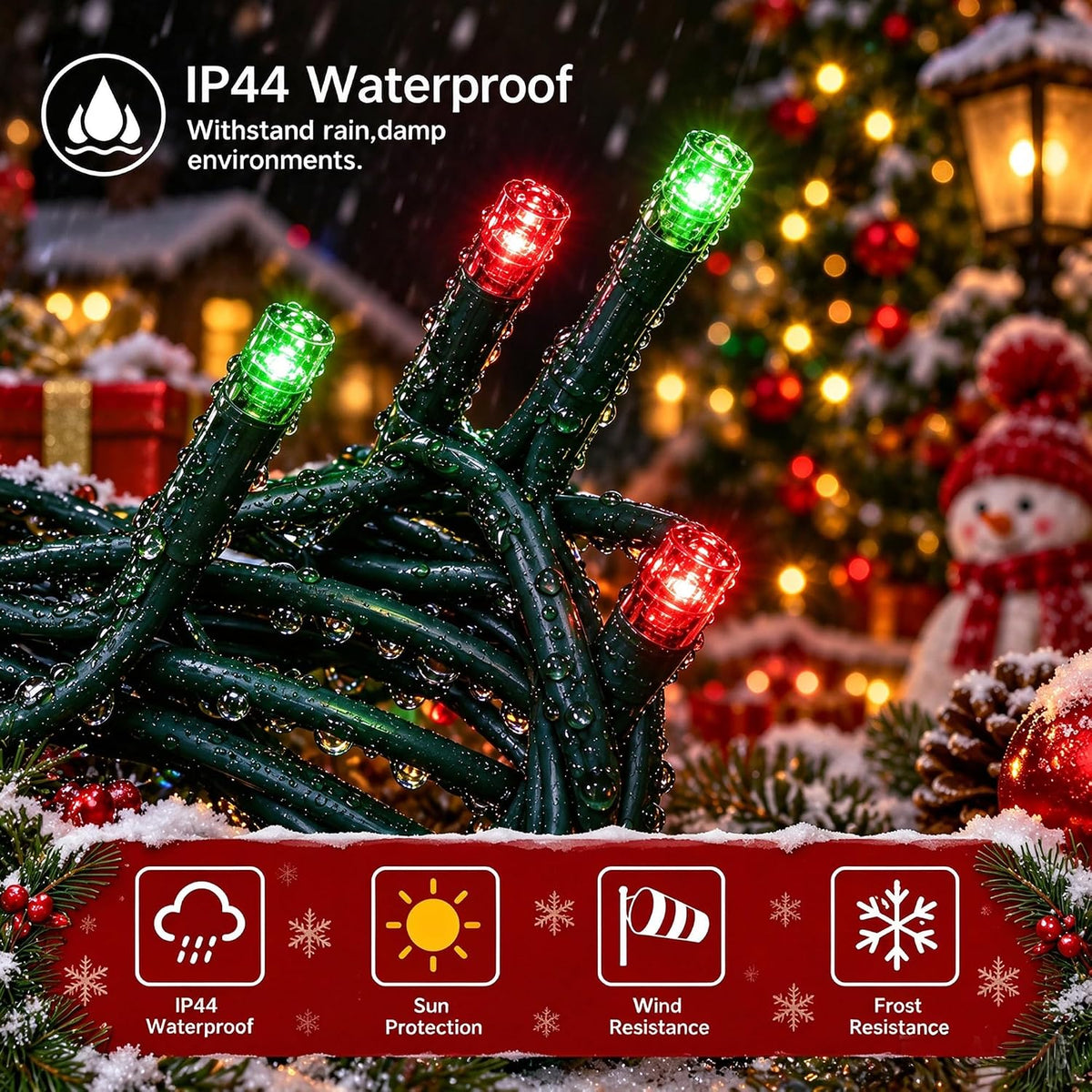TW SHINE Luces de Navidad, 200 LED de 66 pies de luces de Navidad a...