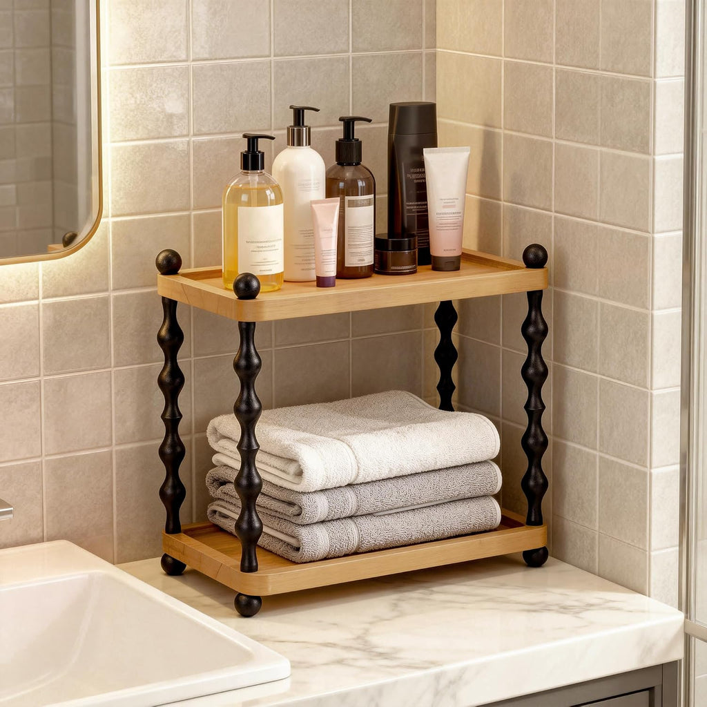 iFaveorr Organizador de mostrador de baño de 2 niveles, estante de...