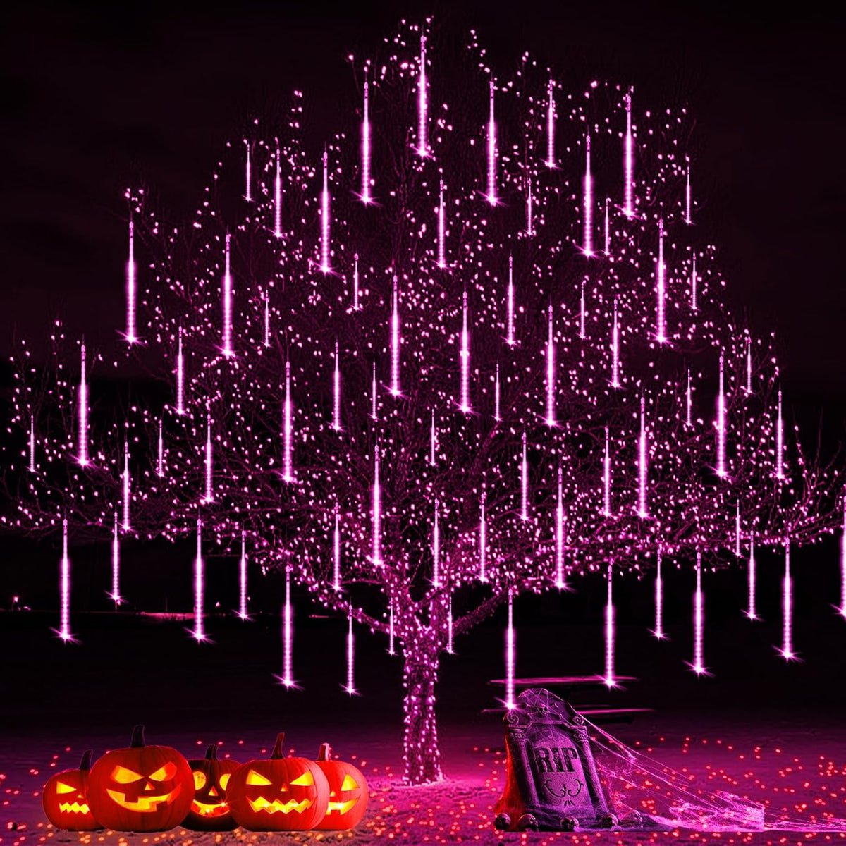 Adecorty Luces de Halloween al aire libre, decoraciones de Hallowee...