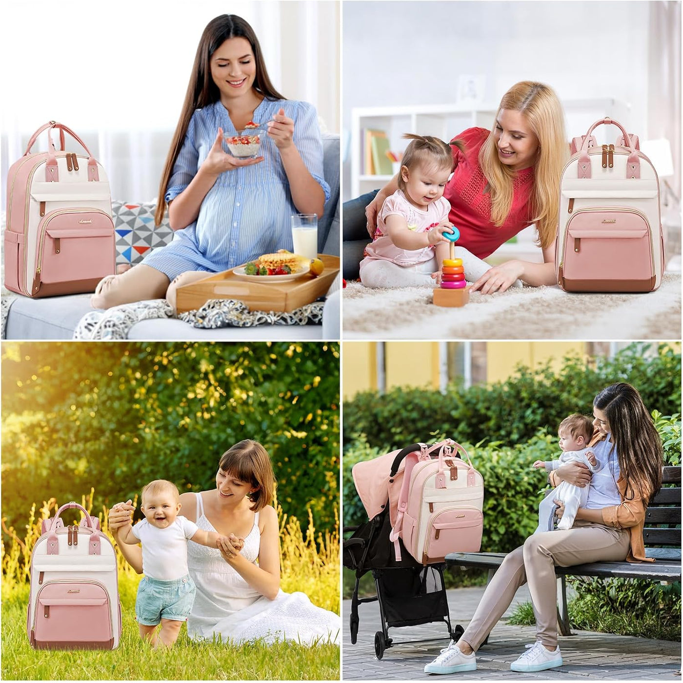 LOVEVOOK Mochila para Pañales, Bolsa de Bebé con Cambiador, Mochila...