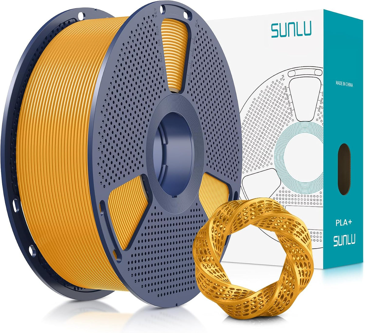 SUNLU Filamento PLA Plus de 0.07 in, dorado, 2.2 lbs | Filamento PL...