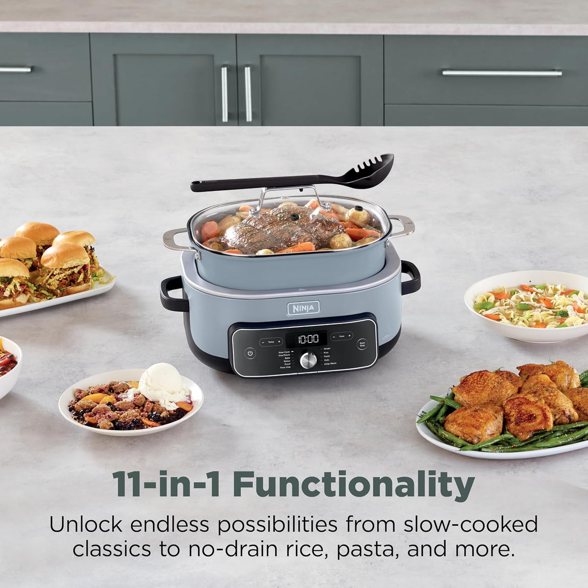 Ninja® PossibleCooker™ PRO Plus 11 en 1, 8.5 cuartos, azul traza, M...