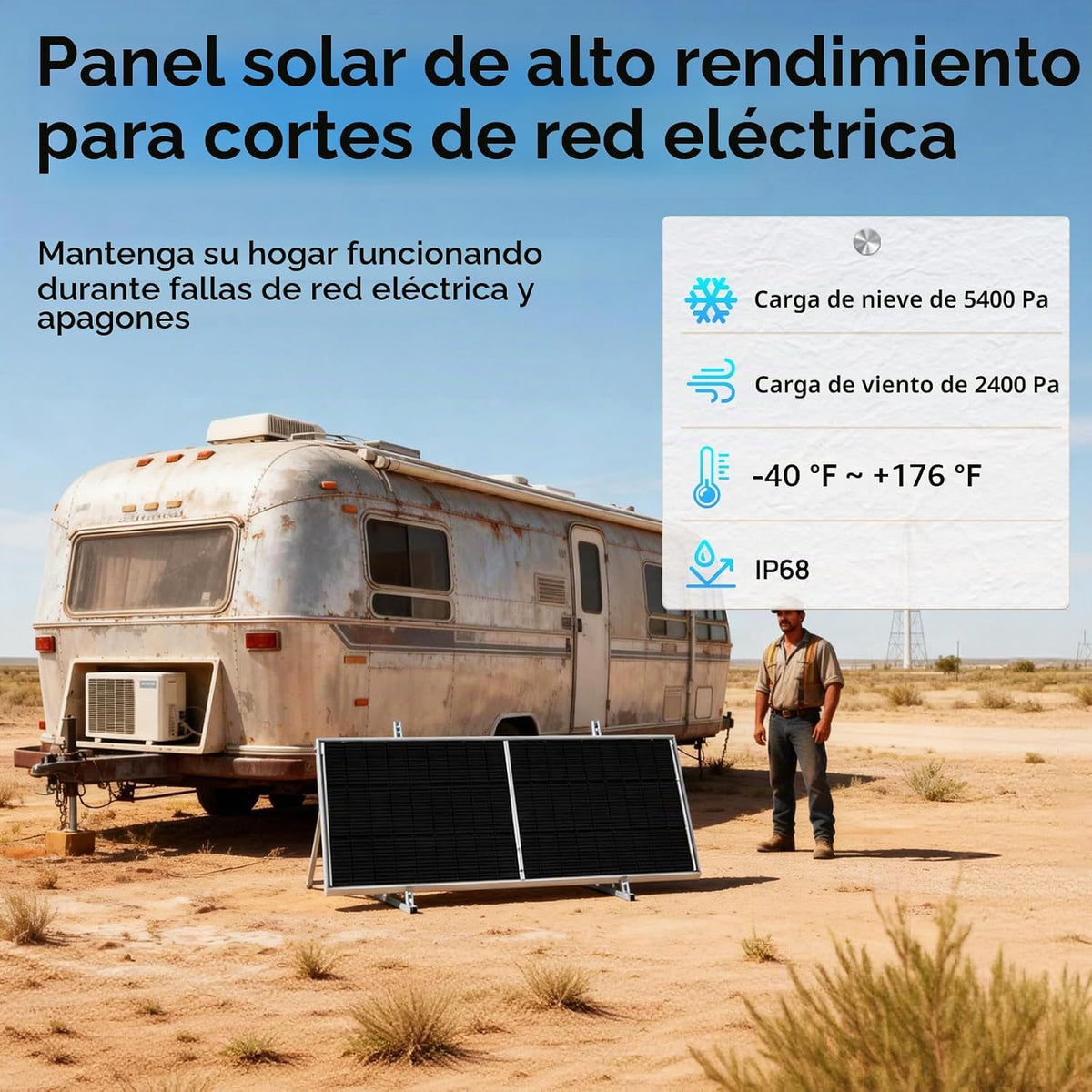 ECO-WORTHY N-Type 18BB 2pcs 195 W Panel Solar 25% de alta eficienci...