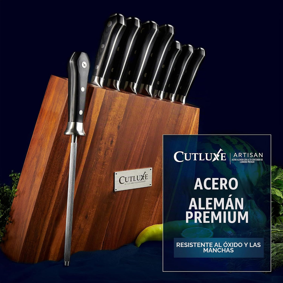 Cutluxe Juego de cuchillos de cocina \u2013 Juego de 8 cuchillos de...