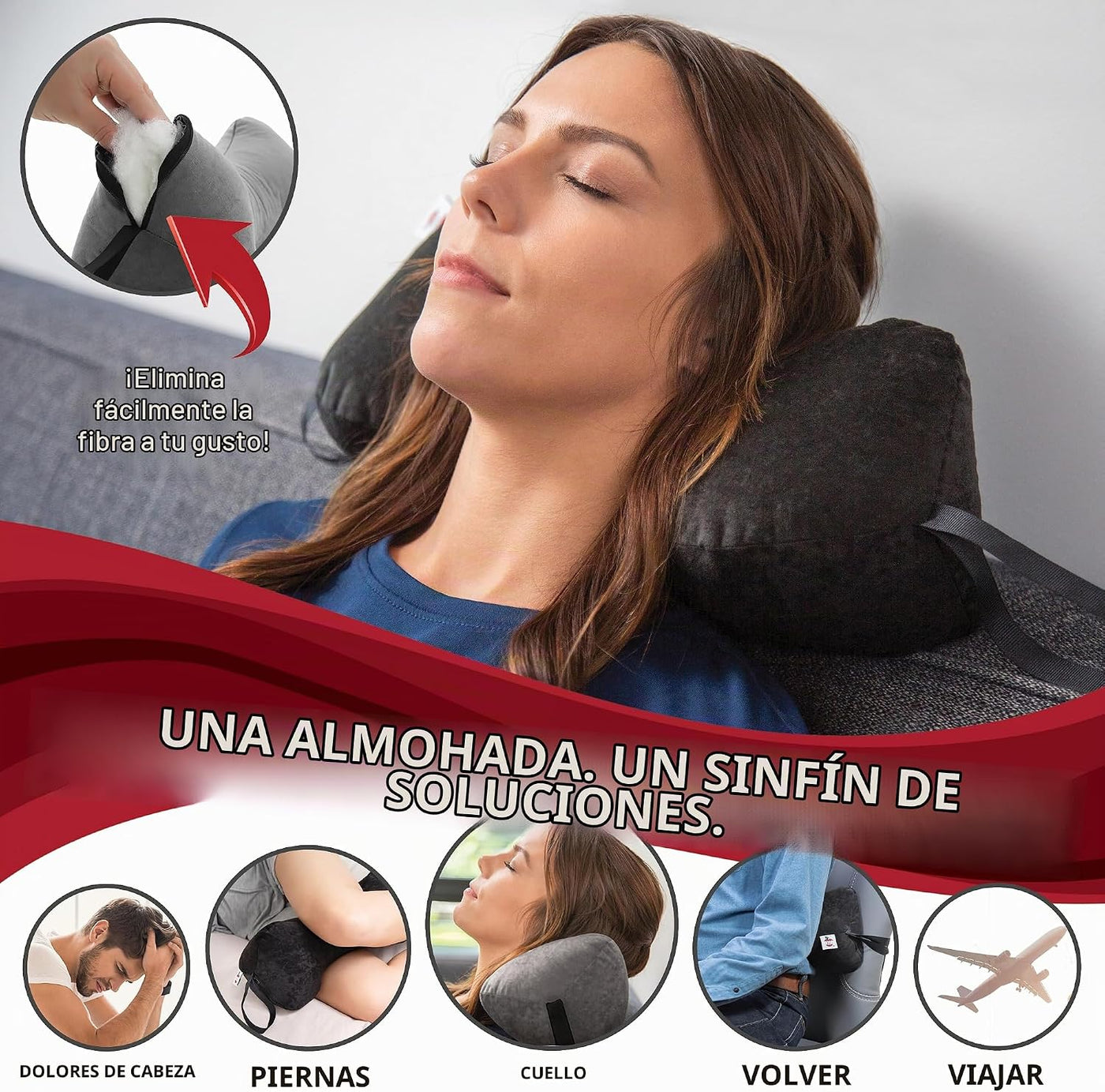 Sleep Log Almohada ergonómica para cuello y viaje para alivio del d...