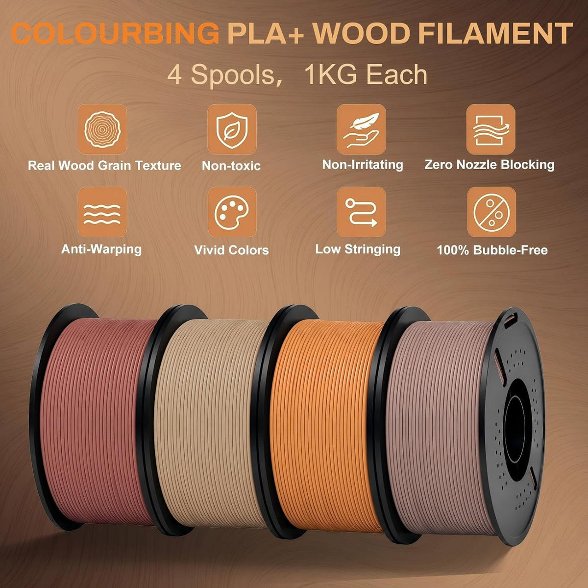 Colourbing - Filamento de impresión 3D PLA-SINGLE30