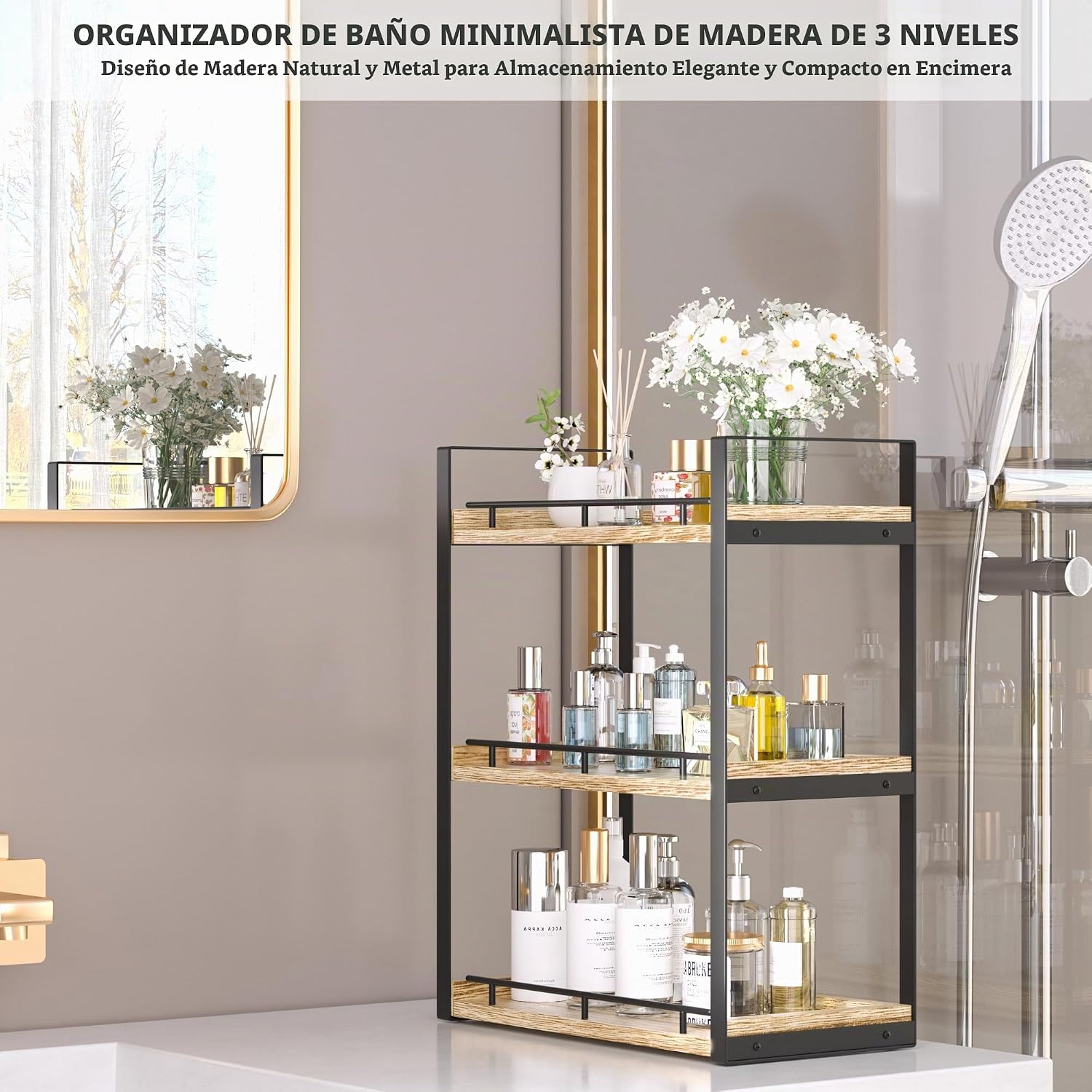 CeleVista Organizador de encimera de baño, estante de encimera de m...