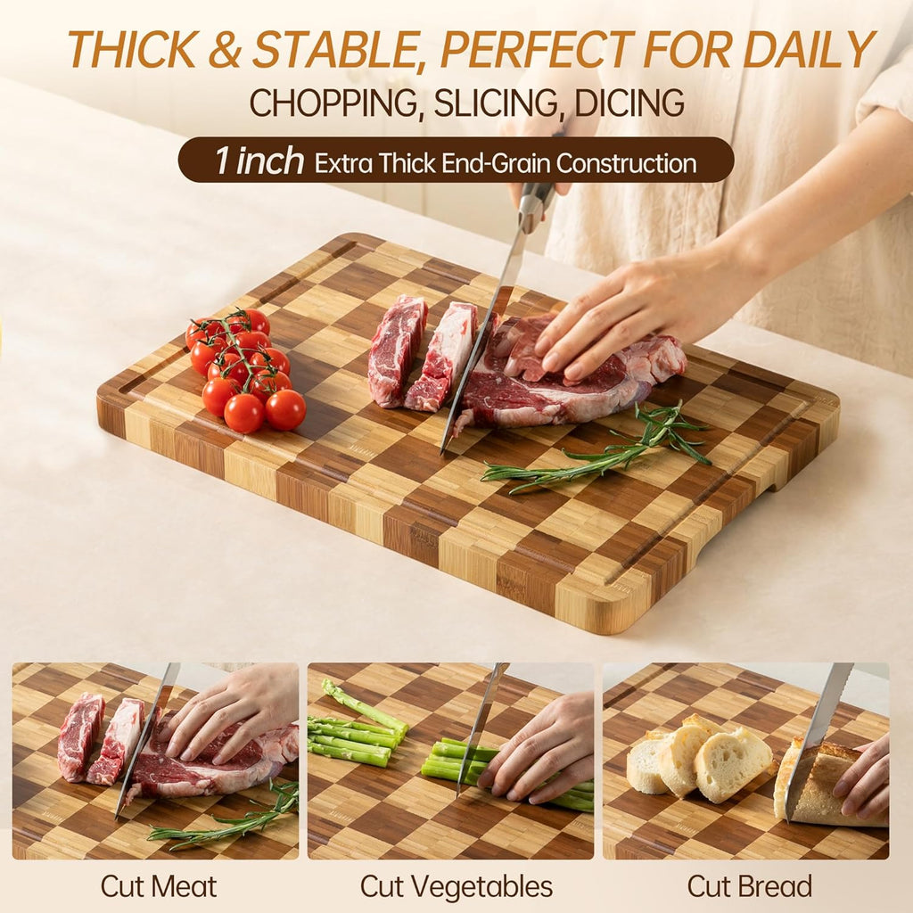 Tablas de cortar de bambú para cocina, tabla de cortar de madera de...
