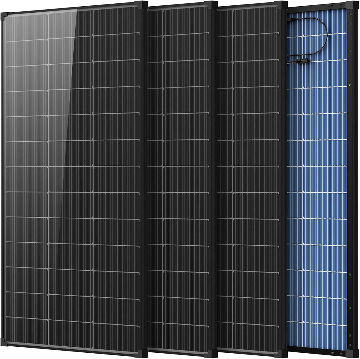 AeternaSol Paneles solares de 600 vatios, 3 paneles solares bifacia...