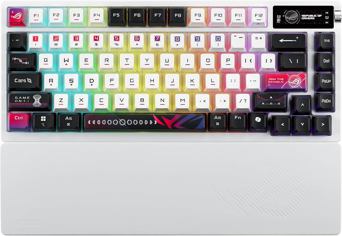 ASUS Teclado mecánico inalámbrico ROG Azoth para juegos, 75% TKL, c...