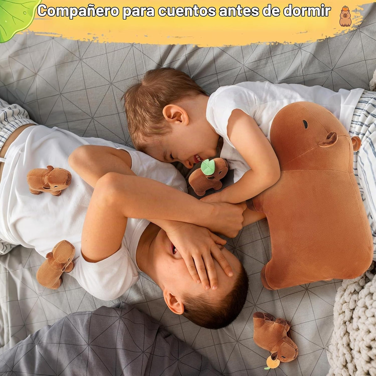 Achwishap Juego familiar de 5 piezas de peluche Capybara con mamá y...