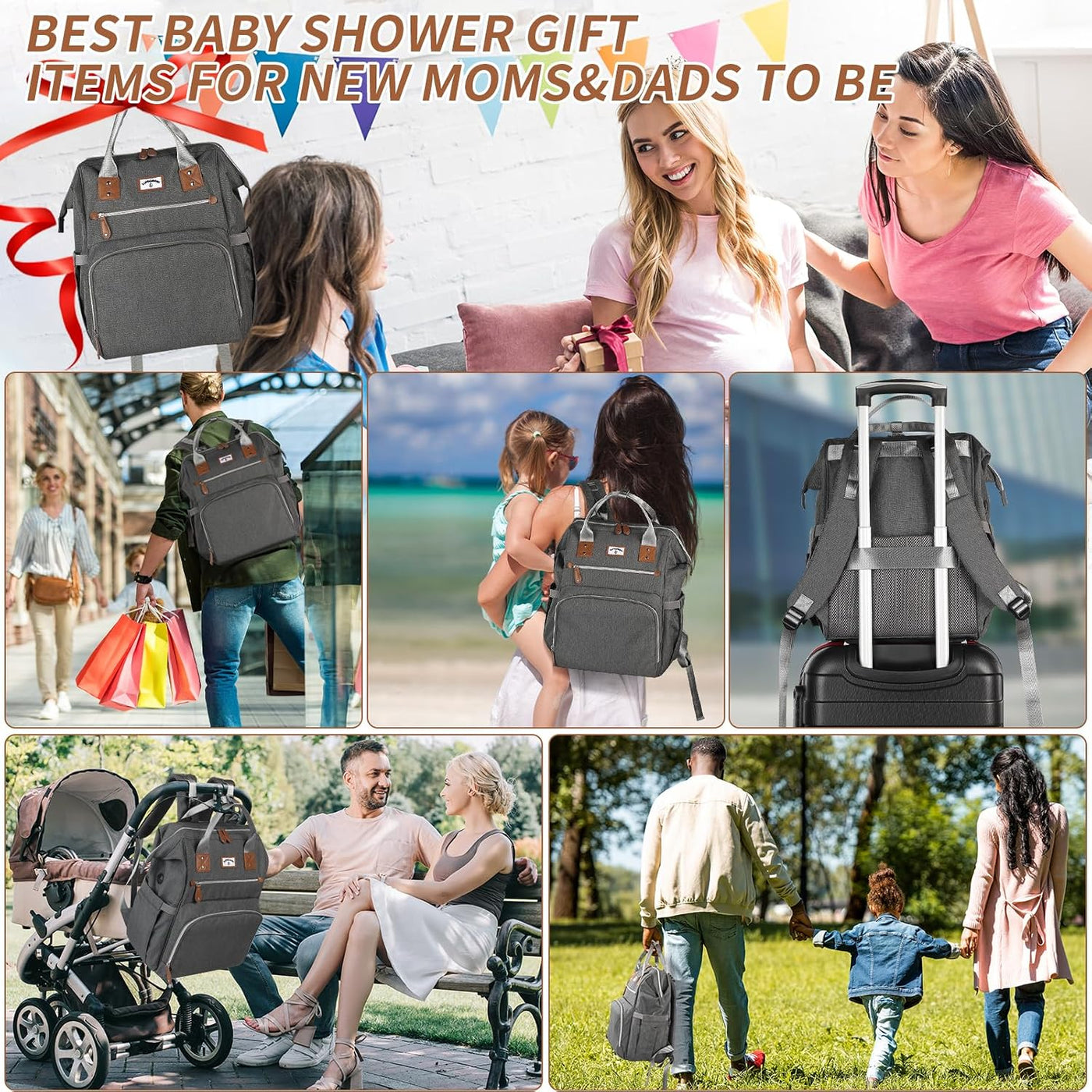 SUPROMOMI Mochila para Pañales: Bolsa de Bebé Tote Grande para Niño...