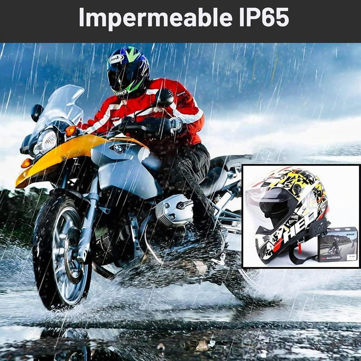 EJEAS Vnetphone V6 - Casco de motocicleta con intercomunicador Blue...