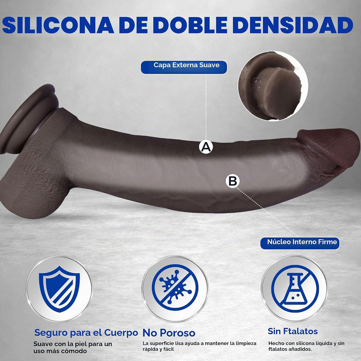 Consolador negro grande y grueso de 12 pulgadas, consolador gigante...
